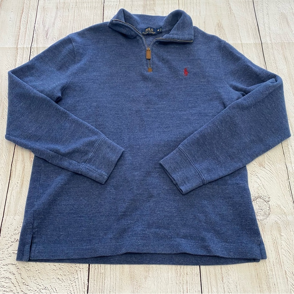 Polo by Ralph Lauren 1/4 zip Blue Sweater Medium